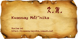 Kvassay Mónika névjegykártya