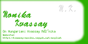 monika kvassay business card